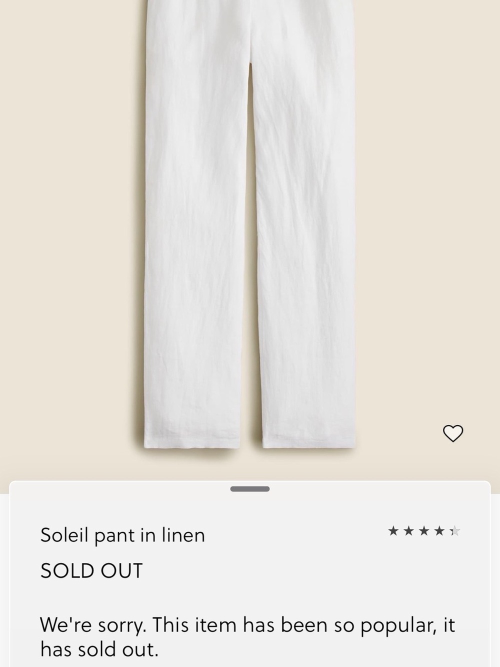 J. Crew White Linen Soleil Pant